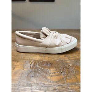 MIA Zoe Womens 7M Blush Pink Knotted Bow Slip On Platform Sneakers 7 Feminine